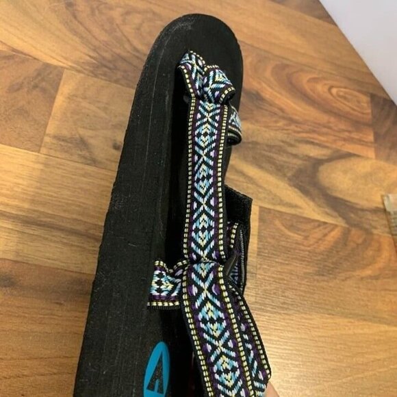Airwalk Black Sandals Outdoor Shoe Hiking Swim Double Strap Aztec Blue 8 - Picture 10 of 12